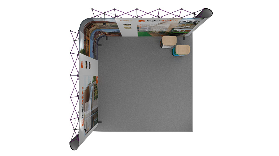 Top View of XL Jumbo 5m x 5m Linked Pop Up Exhibition Stand